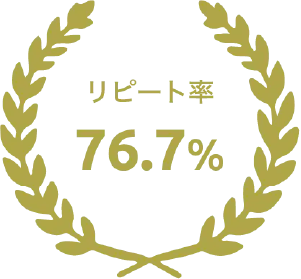 リピート率 76.7%