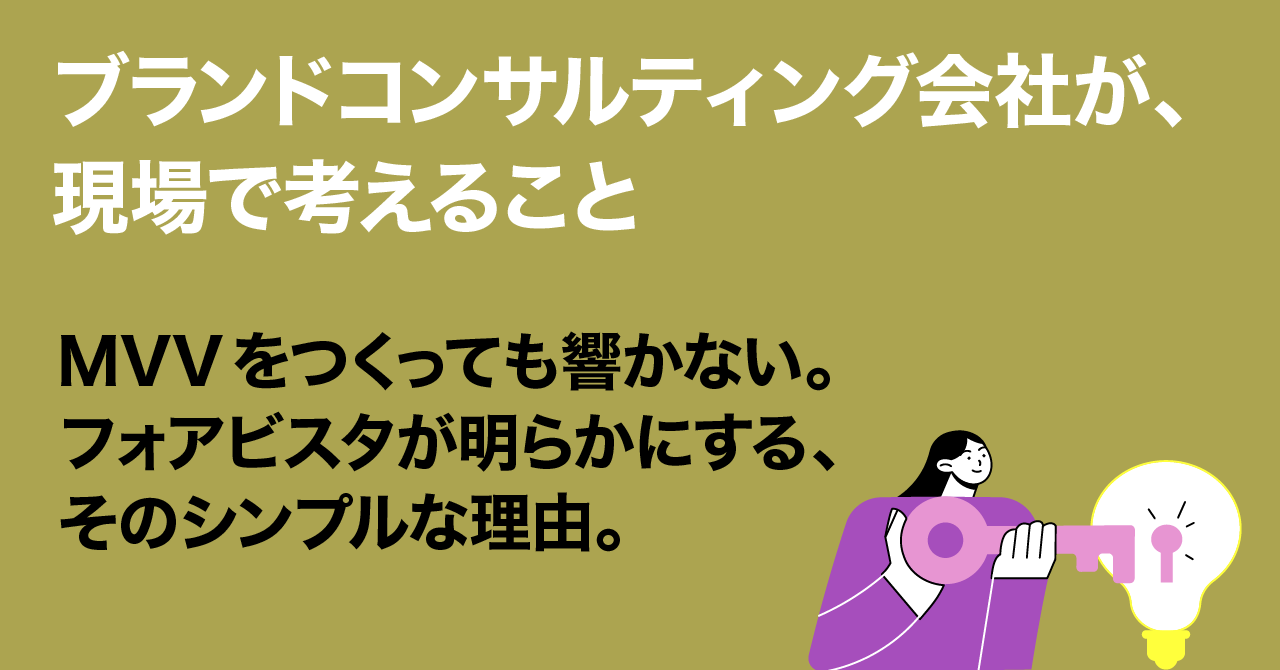 絵に描いた戦略で終わらないブランディングを。ブランドコンサルティング会社 フォアビスタ